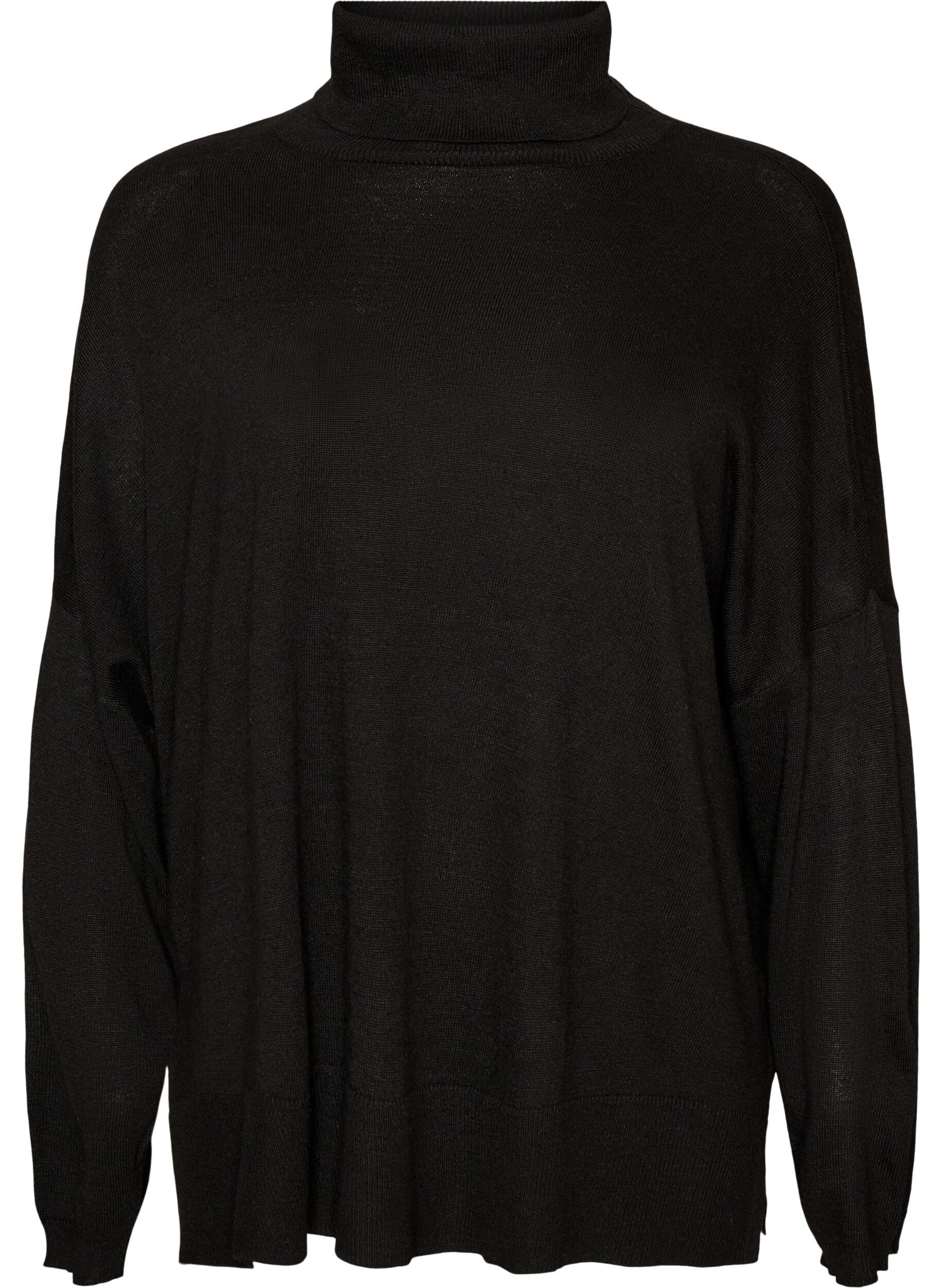 ZizzifashionTurtleneck jumper with a loose fit, Black, Packshot image number 0