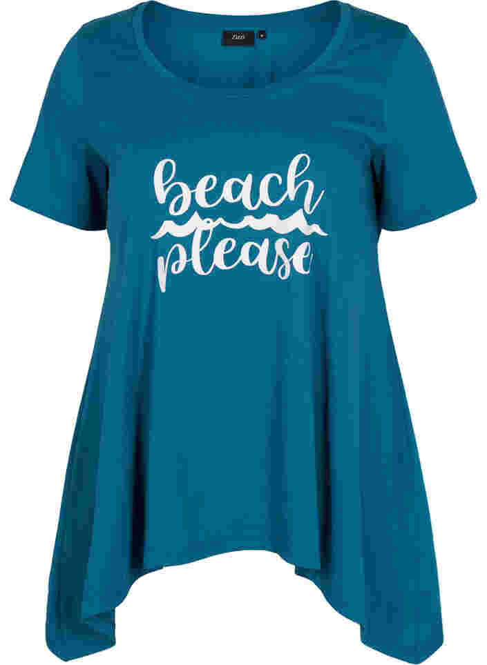 Short-sleeved cotton t-shirt with a-line, Dragonfly BEACH, Packshot image number 0