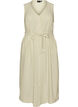 Sleeveless striped midi dress in linen and viscose, Green, Packshot image number 0