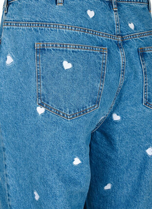 Mille mom fit jeans with embroidery, Light Blue Heart, Packshot image number 3