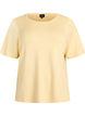 Short-sleeved knit blouse in viscose, Yellow, Packshot image number 0
