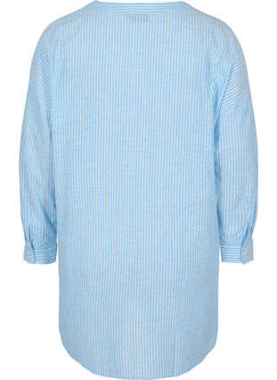 Striped shirt in 100% cotton, Lichen Blue Stripe , Packshot image number 1