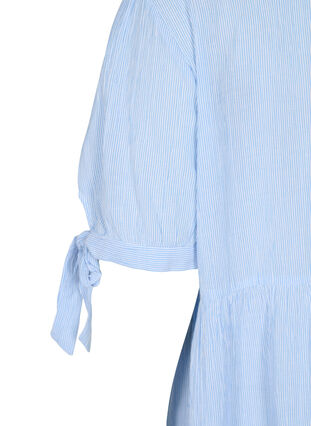Striped cotton shirt dress, Blue Stripe, Packshot image number 3