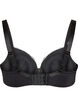 Padded underwired bra with floral embroidery, Black, Packshot image number 1