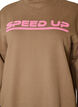 Sweatshirt with high neck and sporty front motif, Brown, Packshot image number 2