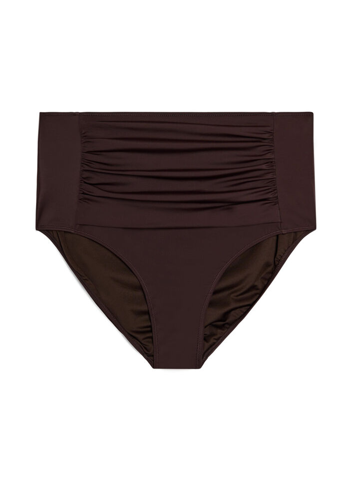 High waisted bikini bottom, Brown, Packshot image number 0