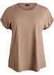 Short sleeved cotton blend t-shirt, Brown, Packshot image number 0