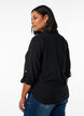 Shirt in linen and viscose with 3/4 sleeves, Black, Model image number 2