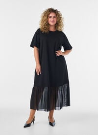 plus size t shirts dresses YeGine Women's Casual Midi Short Sleeve Shirt Dress with Pockets Black 1XL at Amazon Women's Clothing store maxi length Women's Plus size T-Shirt dresses