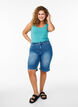 Solid color basic top in cotton, Blue, Model image number 1