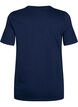 Short-sleeved basic t-shirt with v-neck, Blue, Packshot image number 1