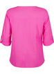 Cotton shirt blouse with a v-neck, Rose, Packshot image number 1