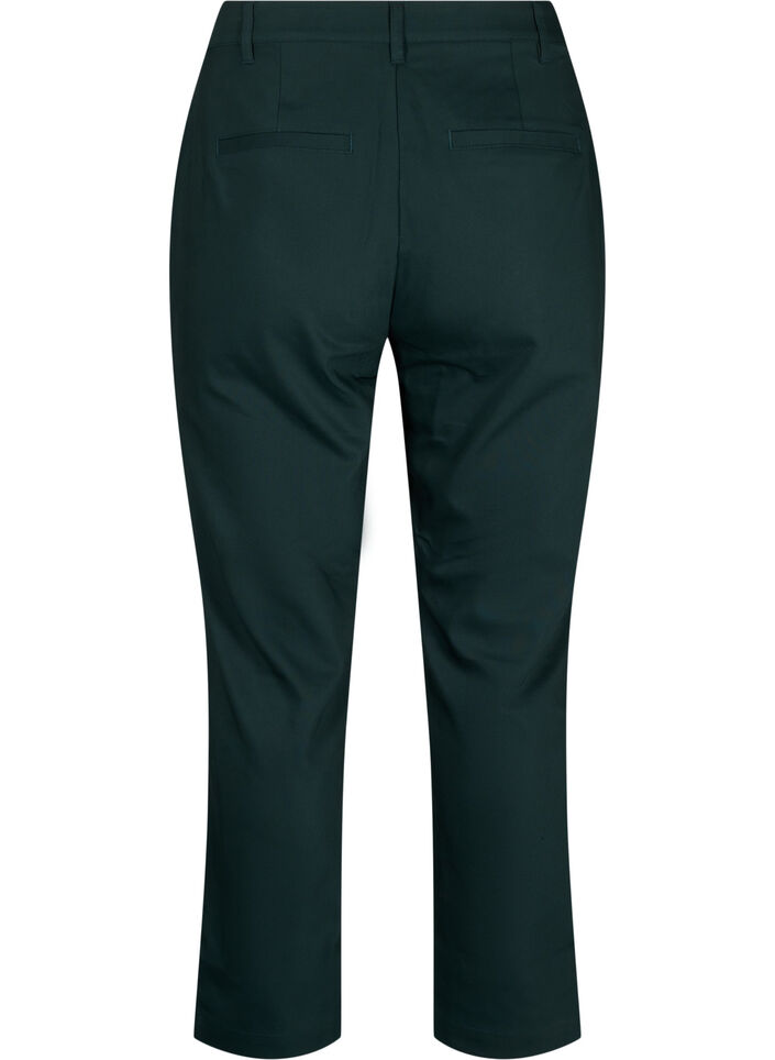 High-waisted trousers with straight legs, Green, Packshot image number 1