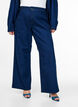 High-waisted wide leg jeans, Blue, Model image number 2