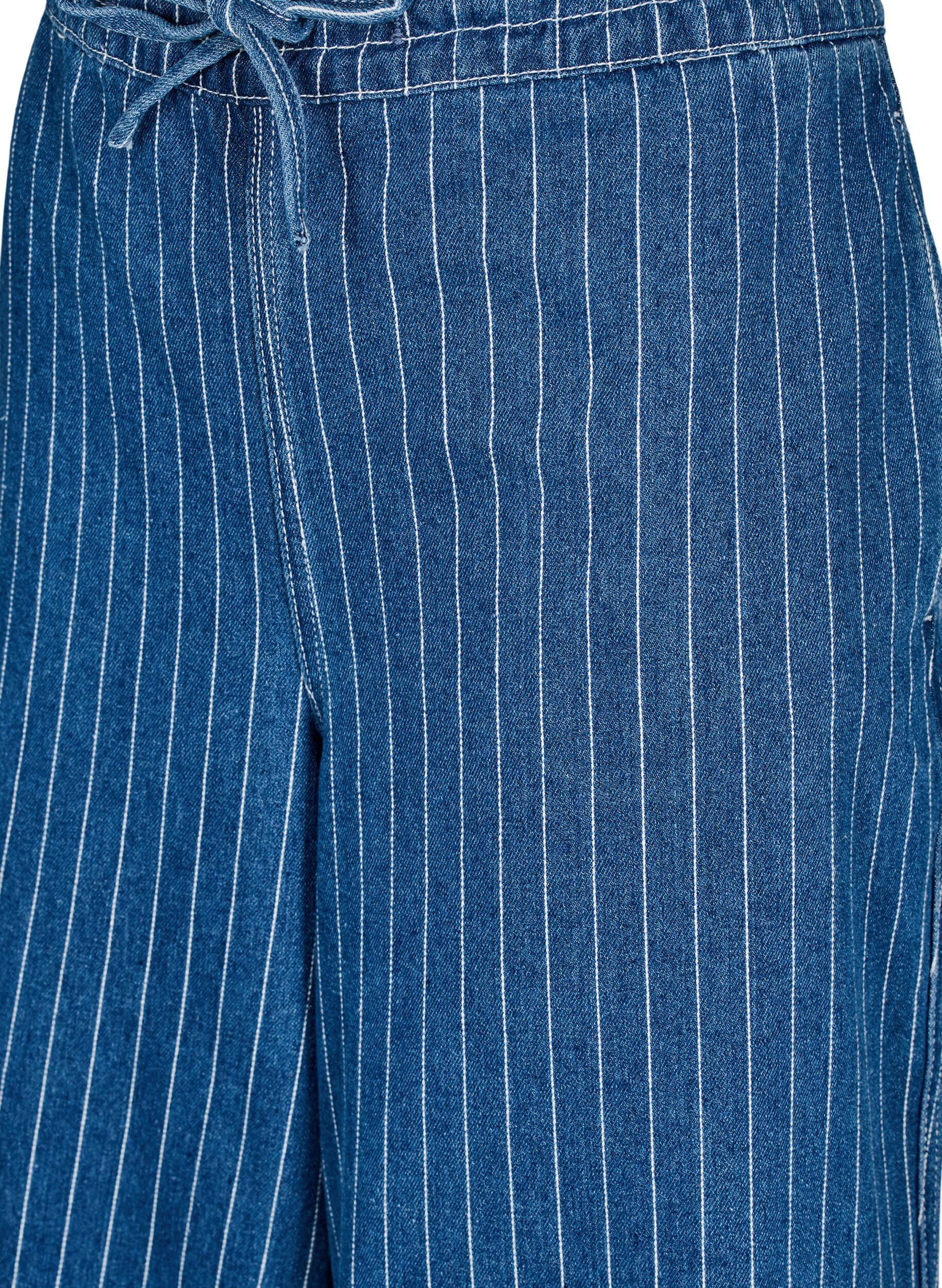 ZizzifashionWide-leg denim jeans with stripes, Blue, Packshot image number 2