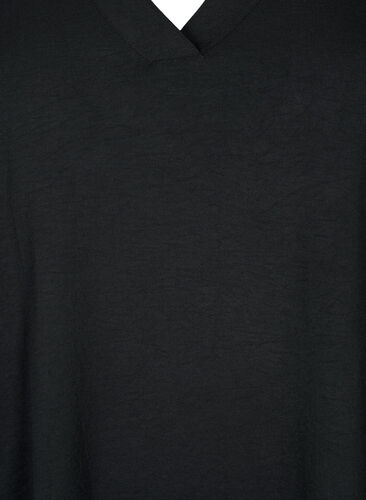 A-shape tunic with 3/4 sleeves, Black, Packshot image number 2