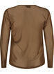 Mesh blouse with long sleeves, Brown, Packshot image number 1