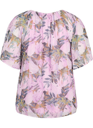 Short-sleeved printed blouse, Orchid Bouquet AOP, Packshot image number 1