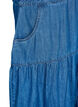 Midi denim dress with buttons and short sleeves, Blue, Packshot image number 3