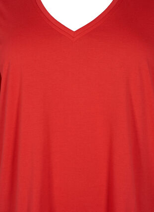 FLASH - T-shirt with v-neck, High Risk Red, Packshot image number 2