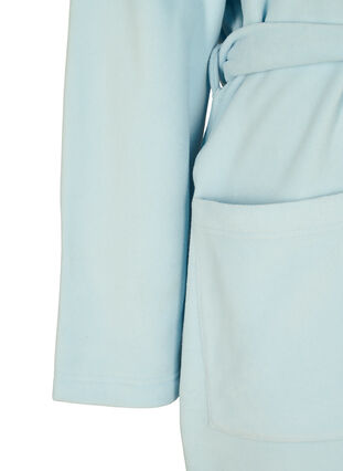 Morning robe with zipper and hood, Cashmere Blue, Packshot image number 3
