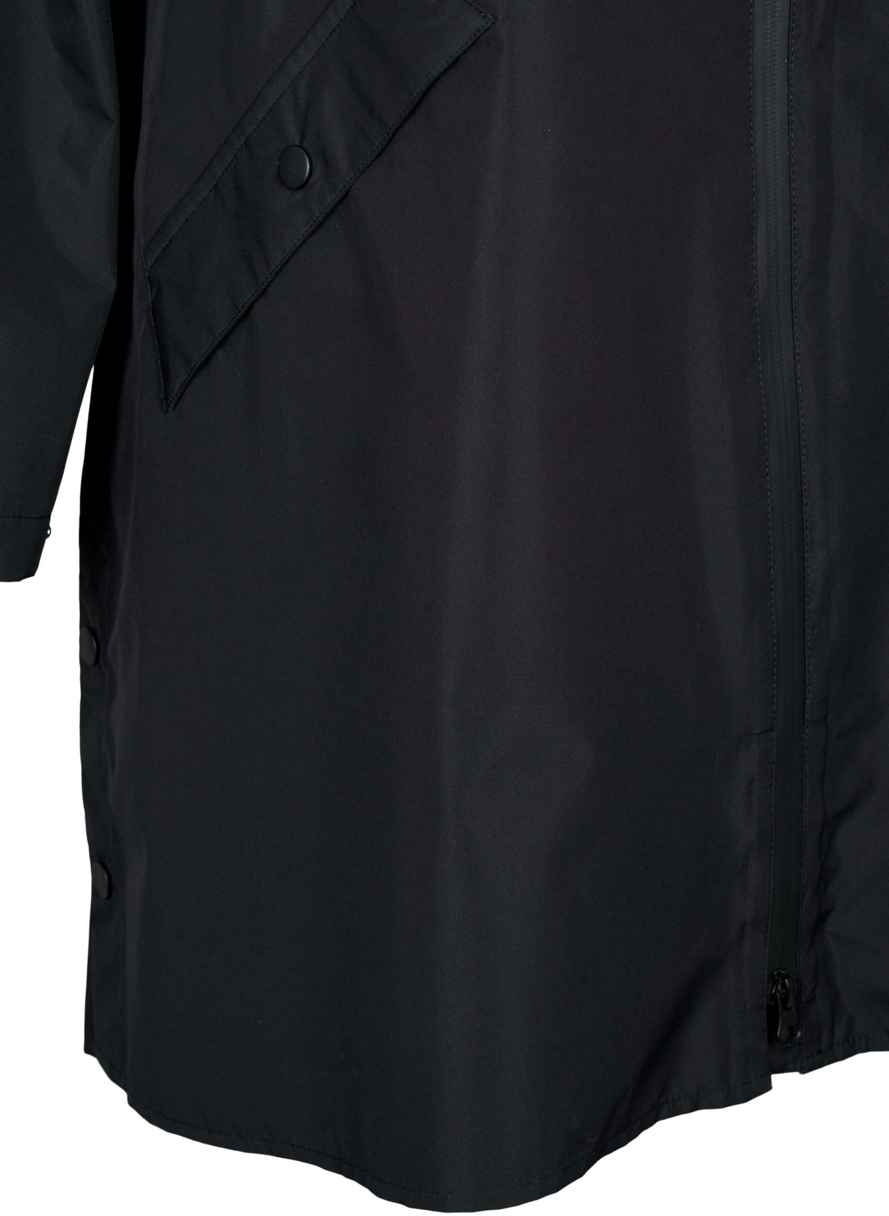 ZizzifashionRaincoat with pockets and hood, Black, Packshot image number 3
