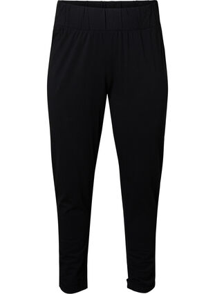 Monochrome cotton trousers, Black, Packshot image number 0