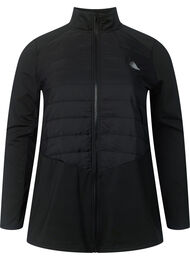 Sports cardigan with quilt and zip, Black, Packshot