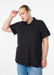 Dotted polo shirt with short sleeves, Black, Model image number 0
