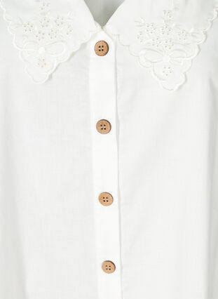 Sleeveless shirt in cotton, Bright White, Packshot image number 2