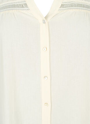 Organic cotton tunic with feminine details, Antique White, Packshot image number 2