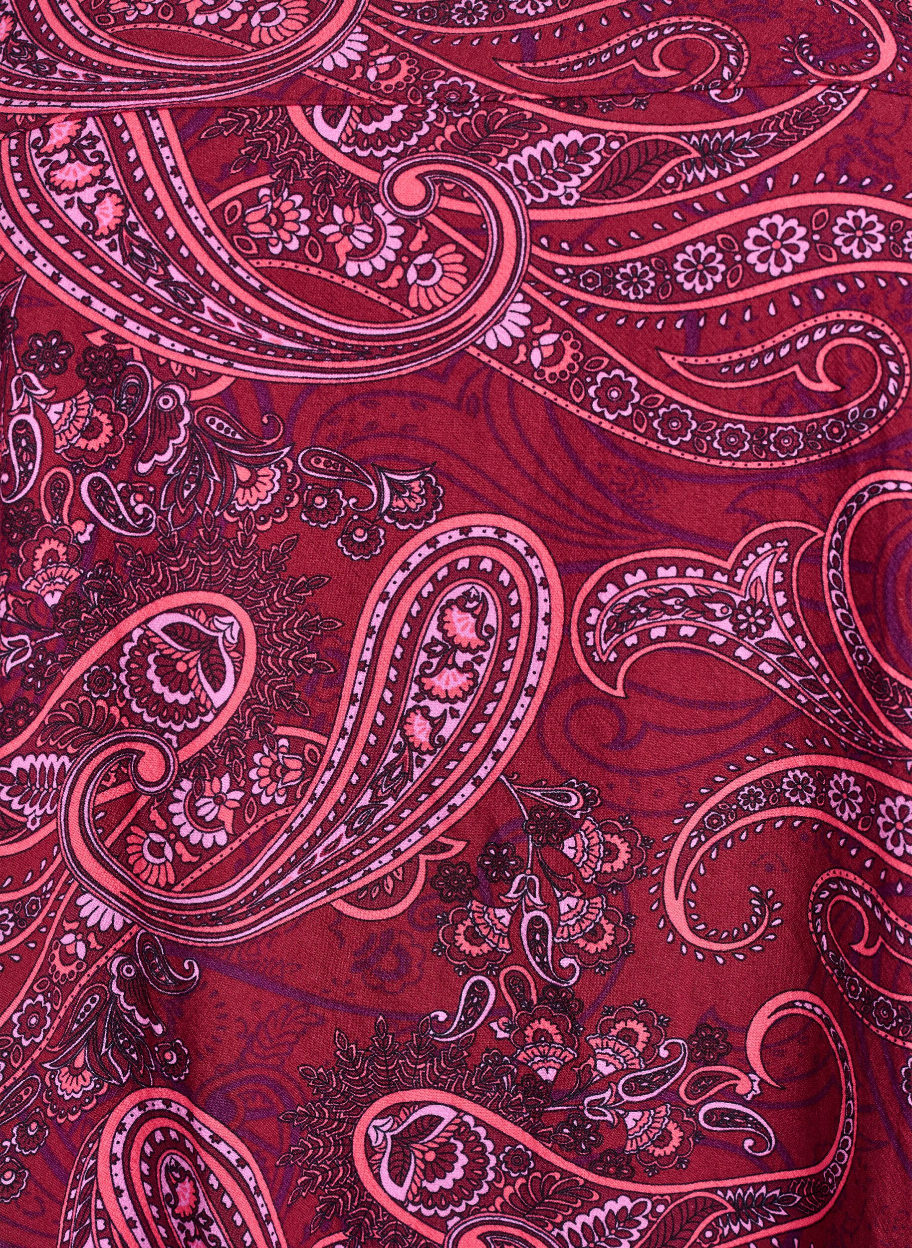 ZizzifashionShort-sleeved cotton dress with print, Red, Packshot image number 2