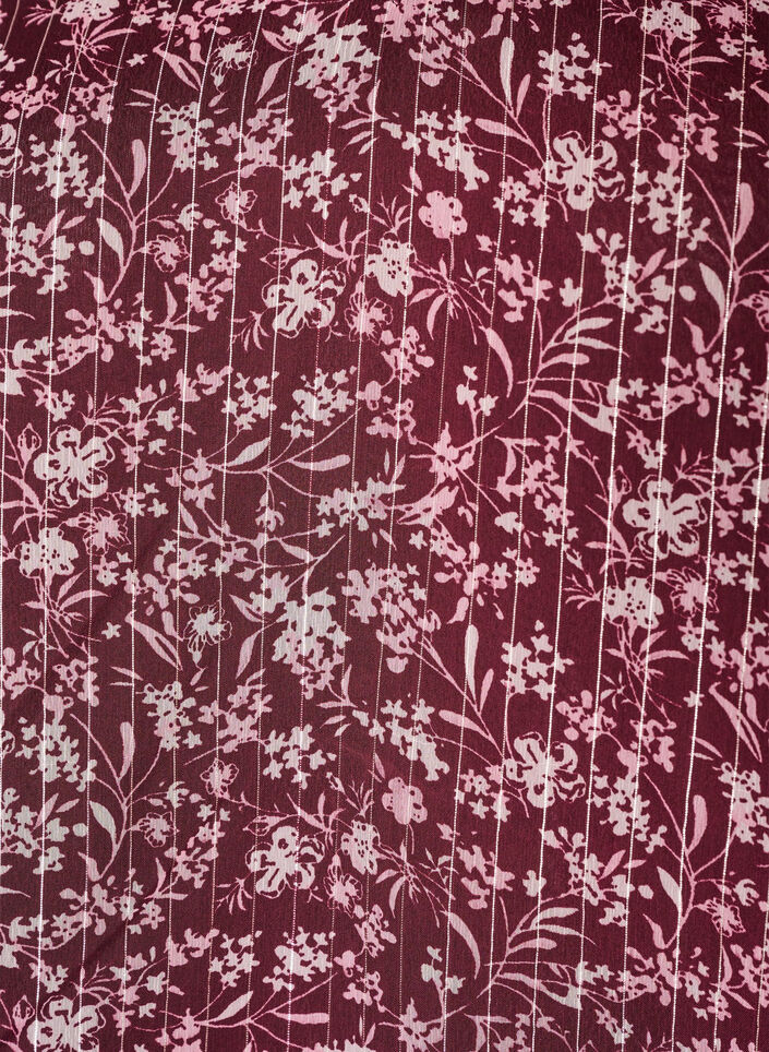 Blouse with floral print and glitter thread, Red, Packshot image number 2