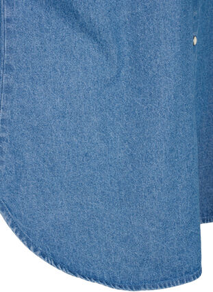 Floral denim shirt with chest pocket, Light Blue Denim, Packshot image number 3