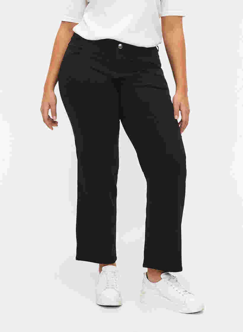 Regular fit Gemma jeans with a high waist, Black, Model image number 3