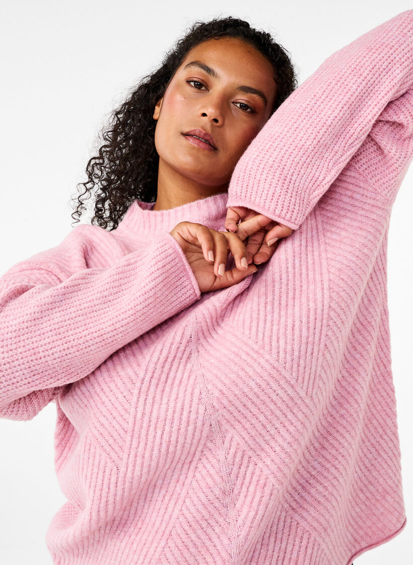 Jumper with a striped pattern and long sleeves, Corsage Mel., Image image number 0