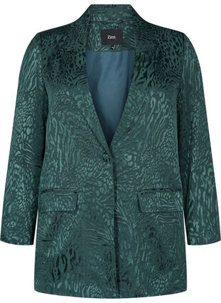 Viscose blazer with tone-on-tone print, Ponderosa Pine, Packshot image number 0