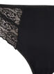 Microfibre G-string with lace, Black, Packshot image number 2