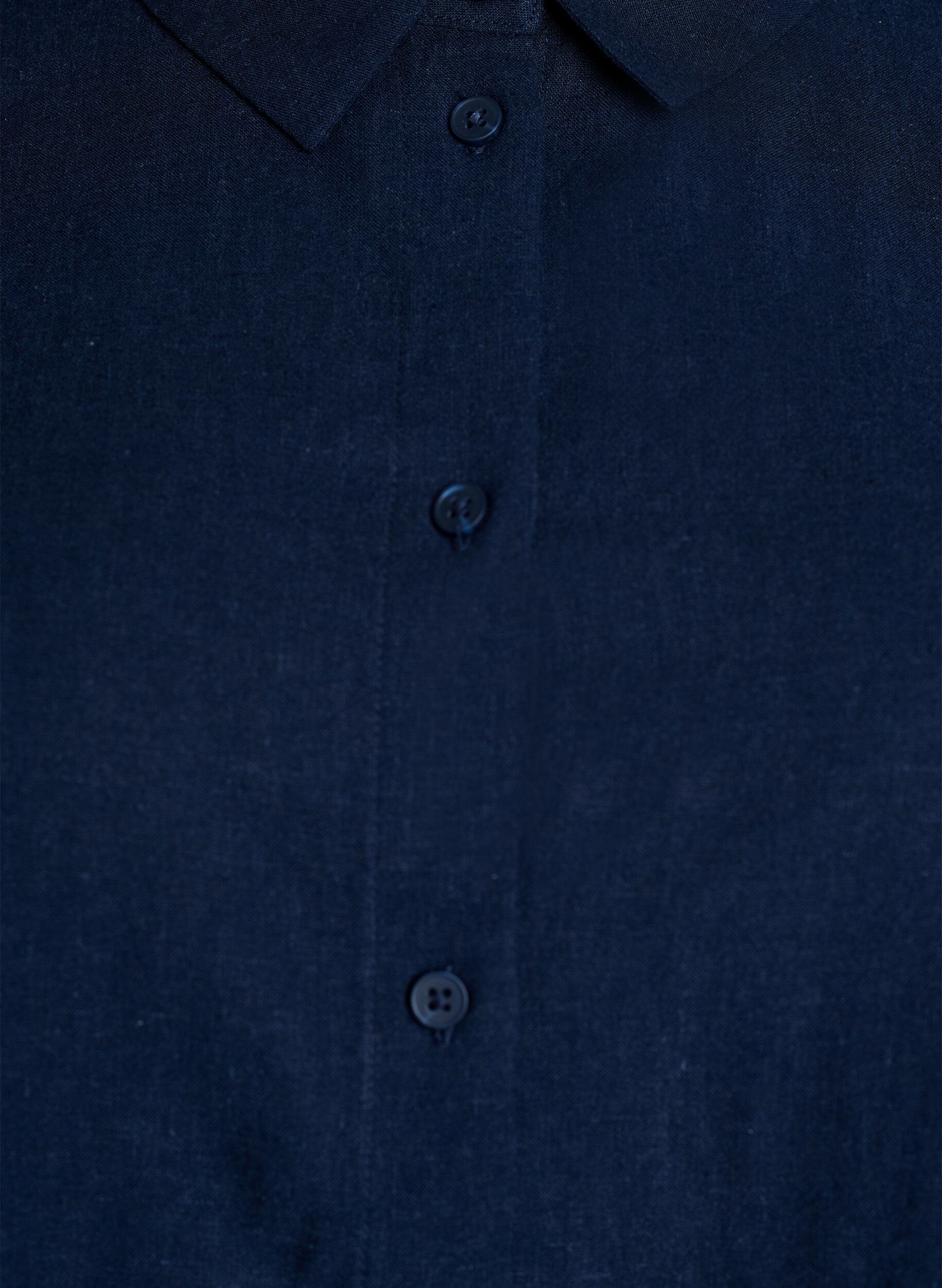 Zizzifashion Short-sleeved shirt in linen and viscose, Blue, Packshot image number 2