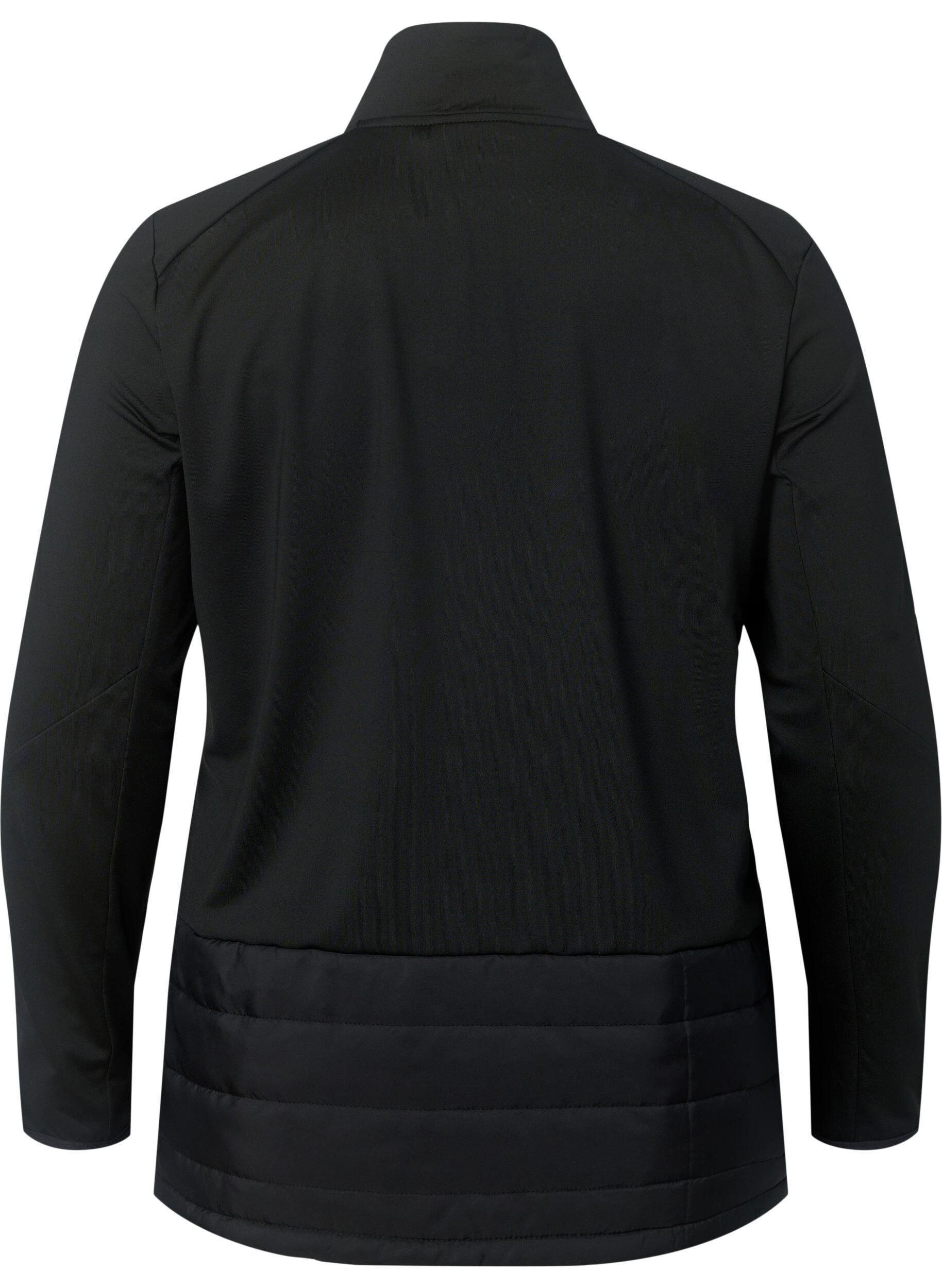 Zizzifashion Sports cardigan with quilt and zip, Black, Packshot image number 1