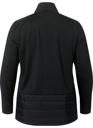 Sportscardigan with quilt and zipper, Black, Packshot image number 1