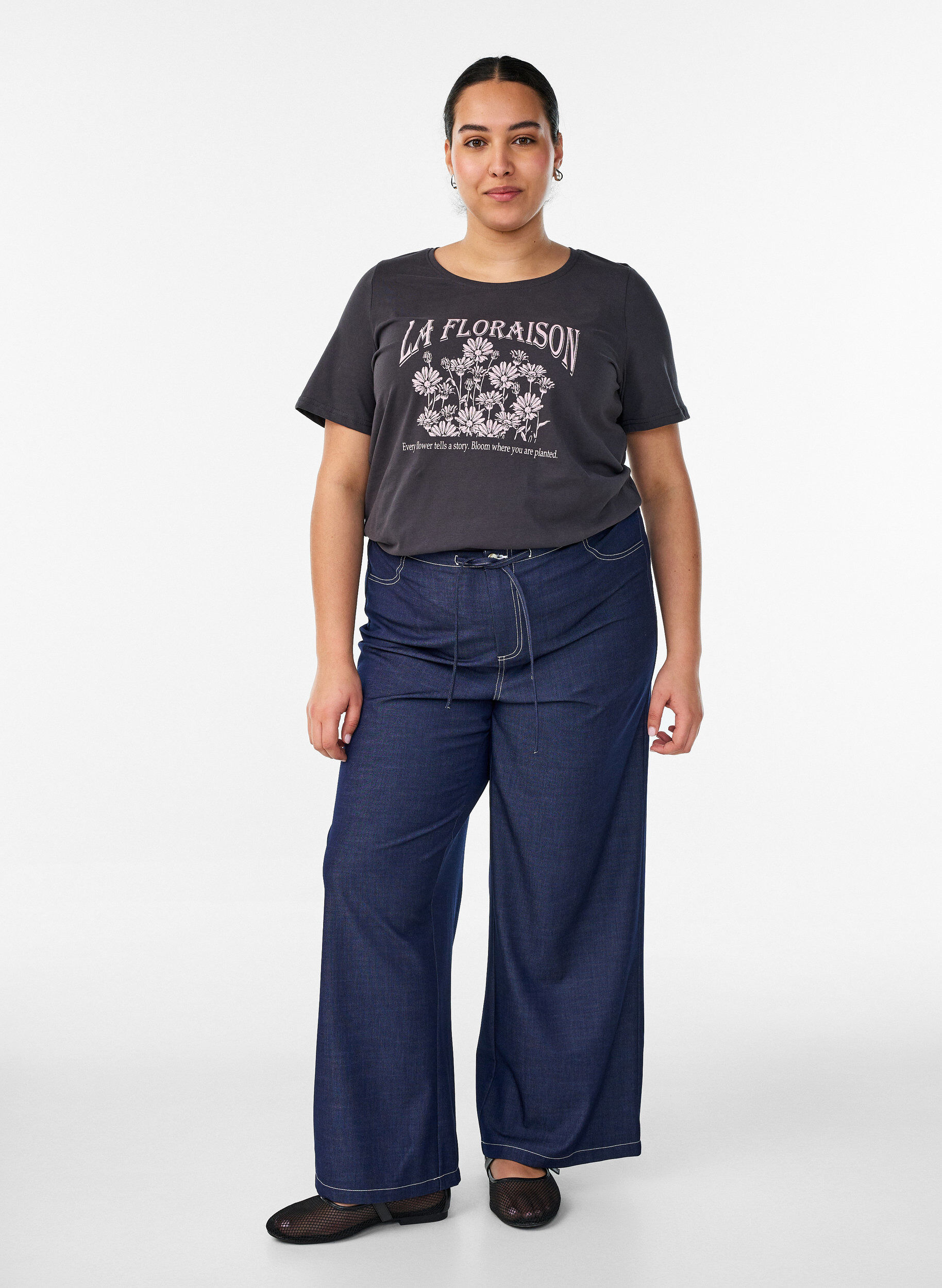 ZizzifashionT-shirt with motif, Grey, Model image number 1