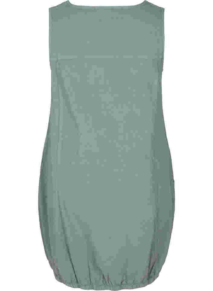 Sleeveless cotton dress, Balsam Green, Packshot image number 1