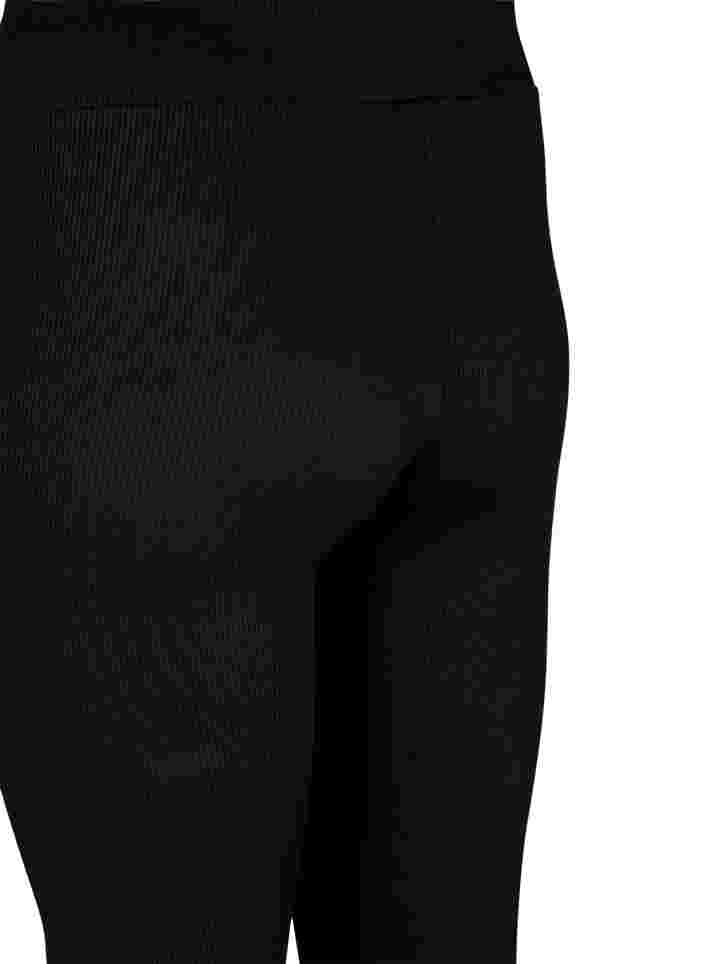 Leggings with stretch and ribbed structure, Black, Packshot image number 3