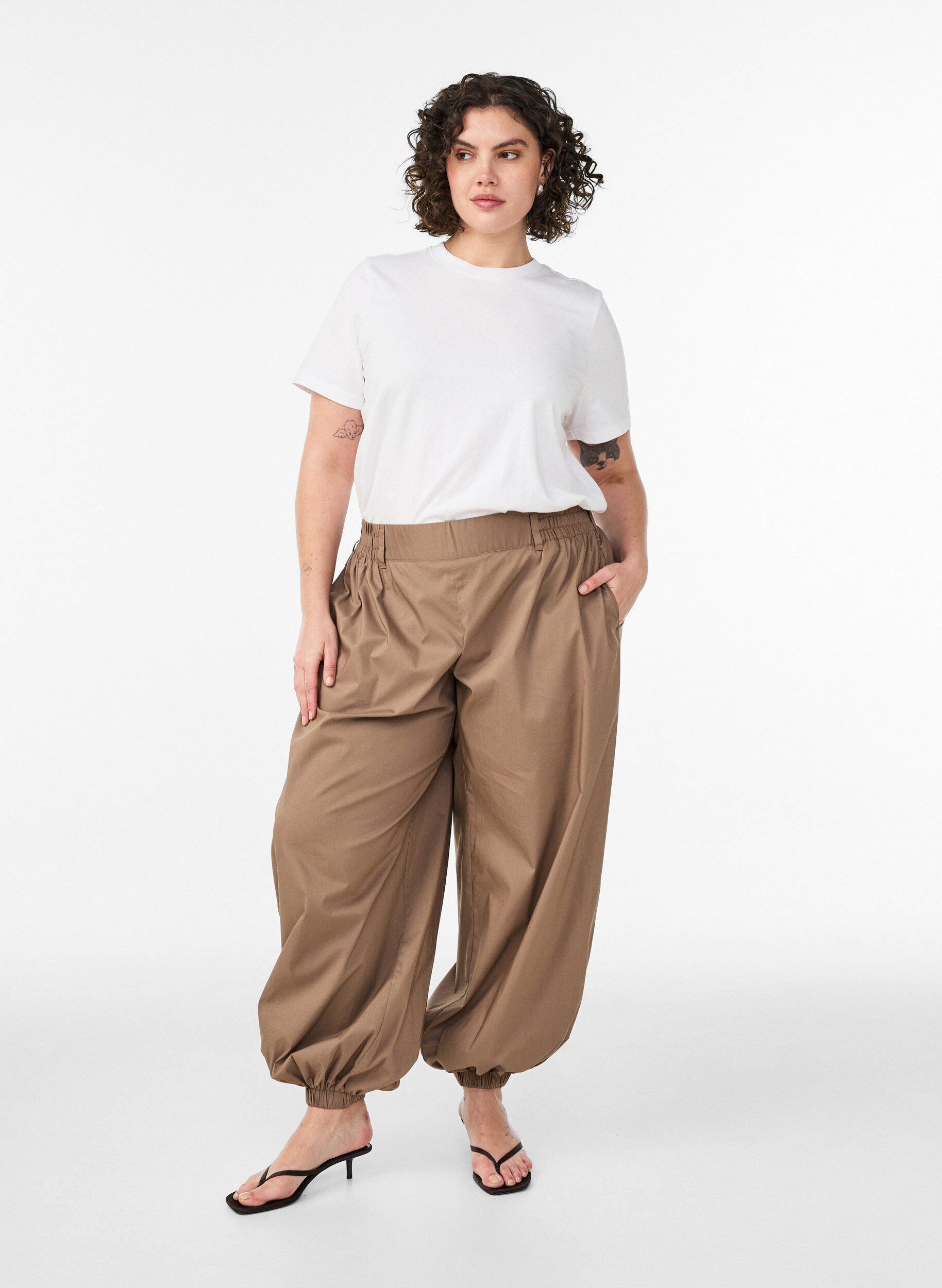 ZizzifashionCotton T-shirt with print, White, Model image number 1