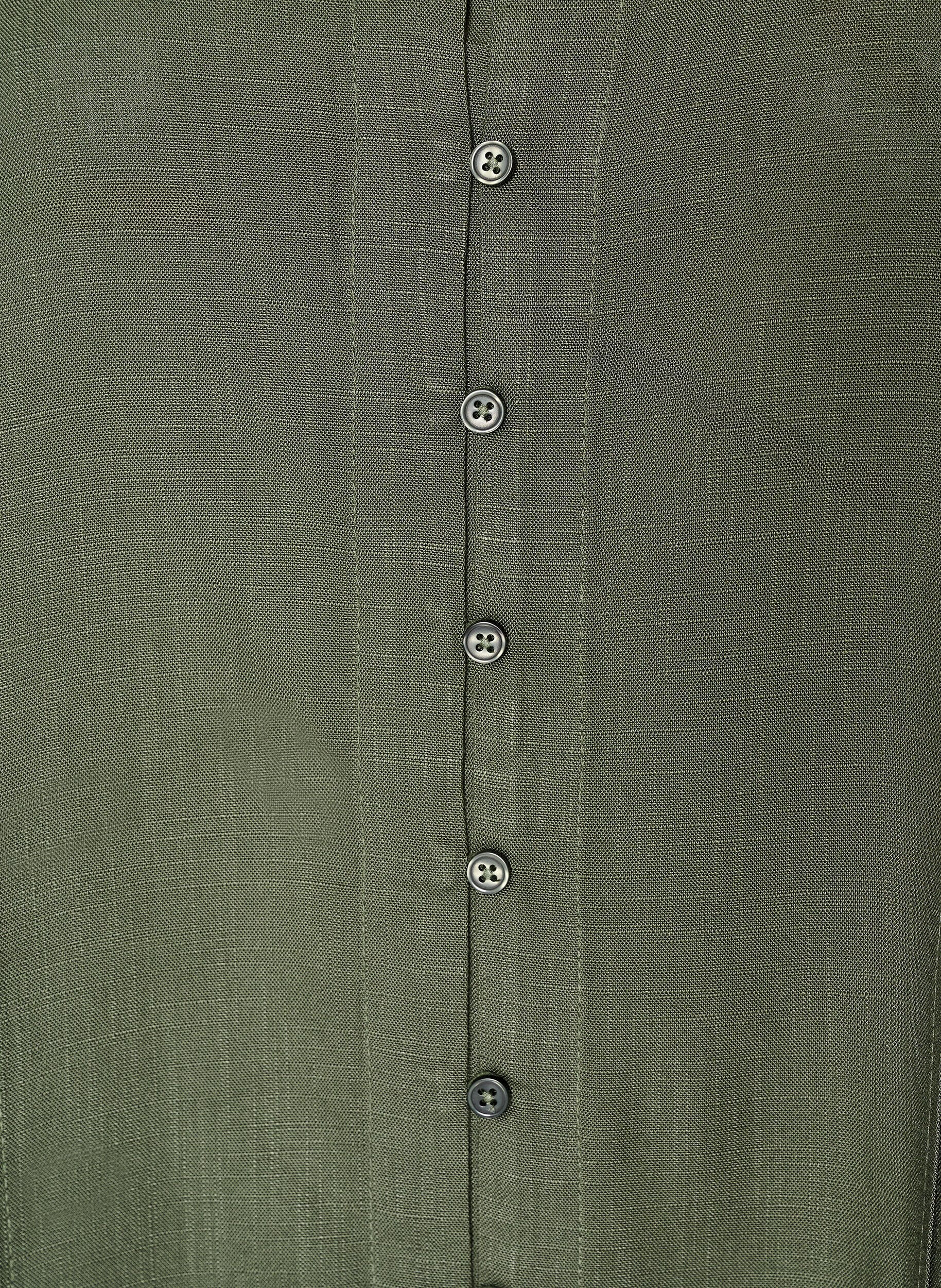ZizzifashionViscose tunic with buttons and frill hem, Green, Packshot image number 2