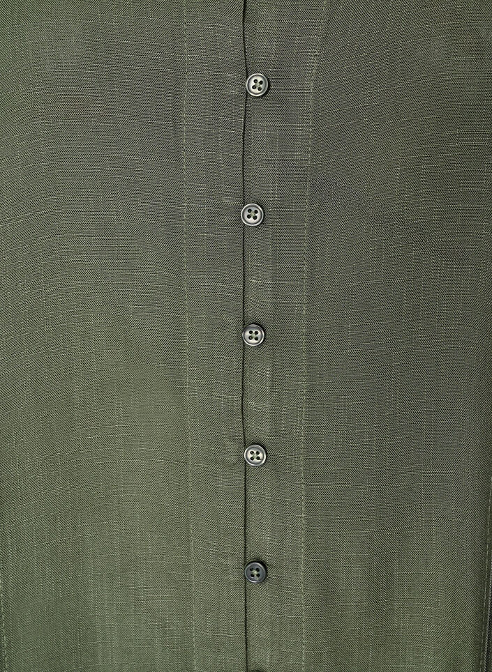 Viscose tunic with buttons and frill hem, Green, Packshot image number 2