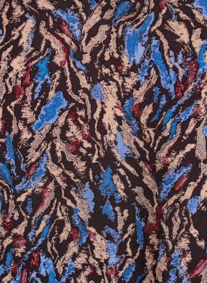 Blouse with V-neck and 3/4-sleeves, Blue, Packshot image number 2