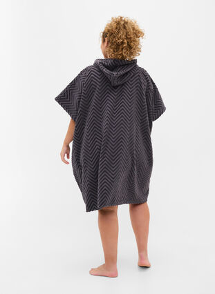 Beach poncho in cotton, Grey, Model image number 1