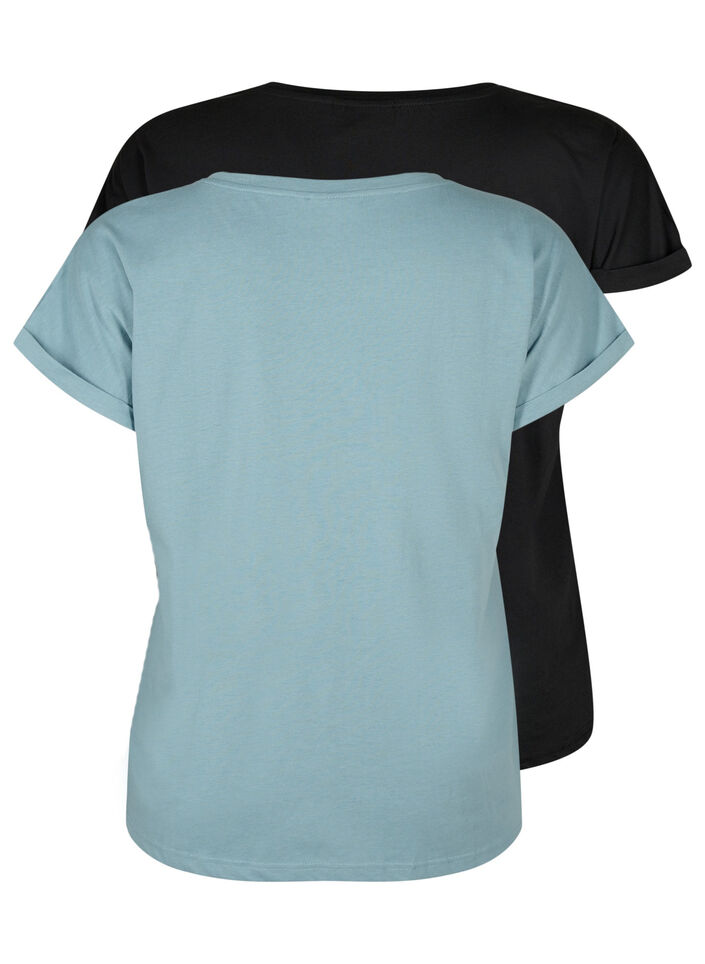 2-pack short-sleeved t-shirts, Blue, Packshot image number 1